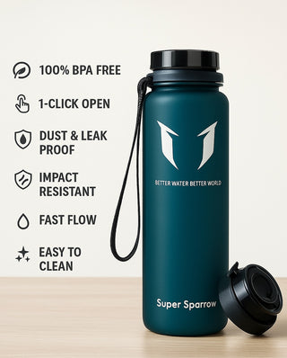 Super Sparrow BPA-free Tritan sports water bottle 1000ml